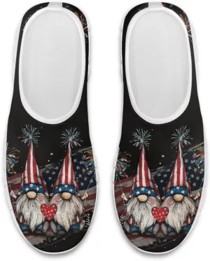 American Flag Women's Leisure Shoes Low Top Loafer Flat Soft Wide Toe Walking Outdoor Sneakers