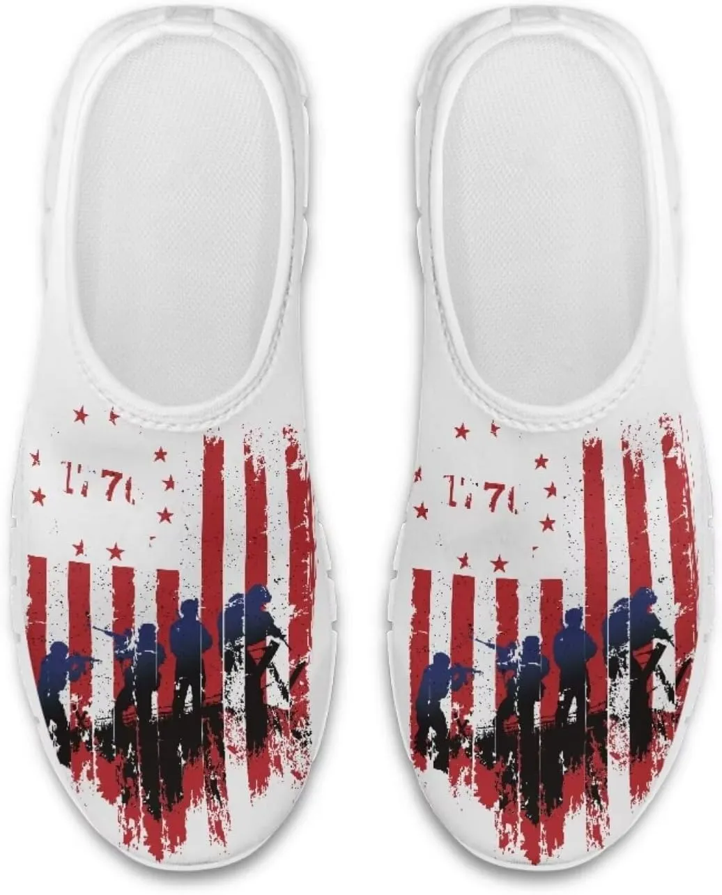 American Flag Women's Leisure Shoes Low Top Loafer Flat Soft Wide Toe Walking Outdoor Sneakers