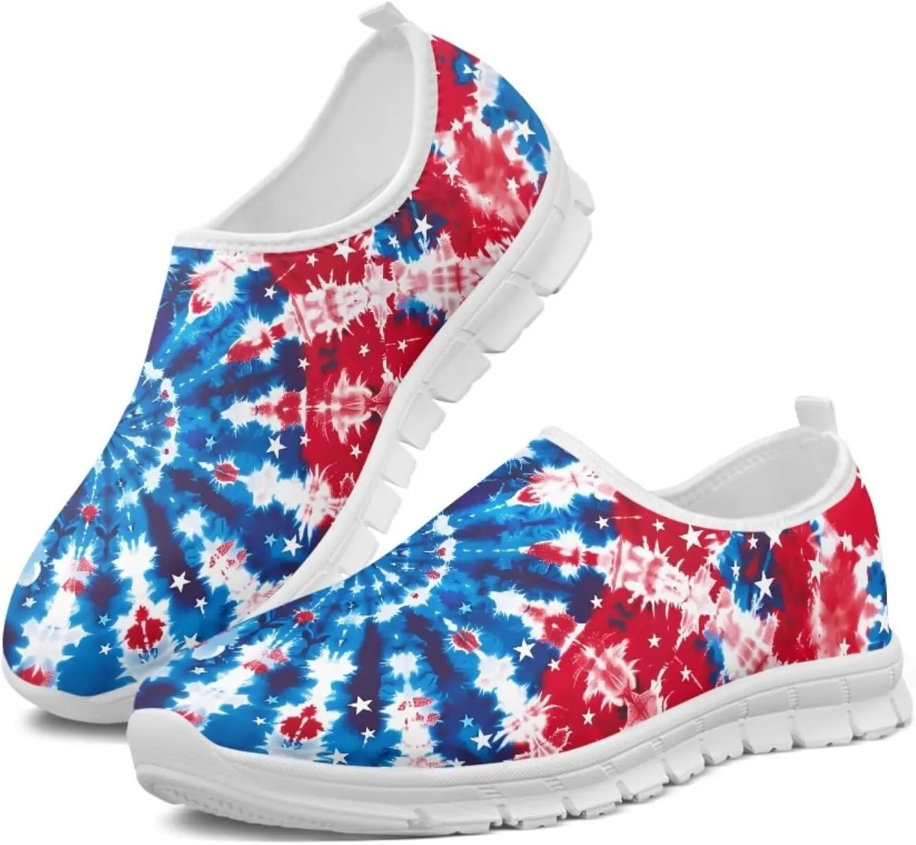 American Flag Women's Leisure Shoes Low Top Loafer Flat Soft Wide Toe Walking Outdoor Sneakers