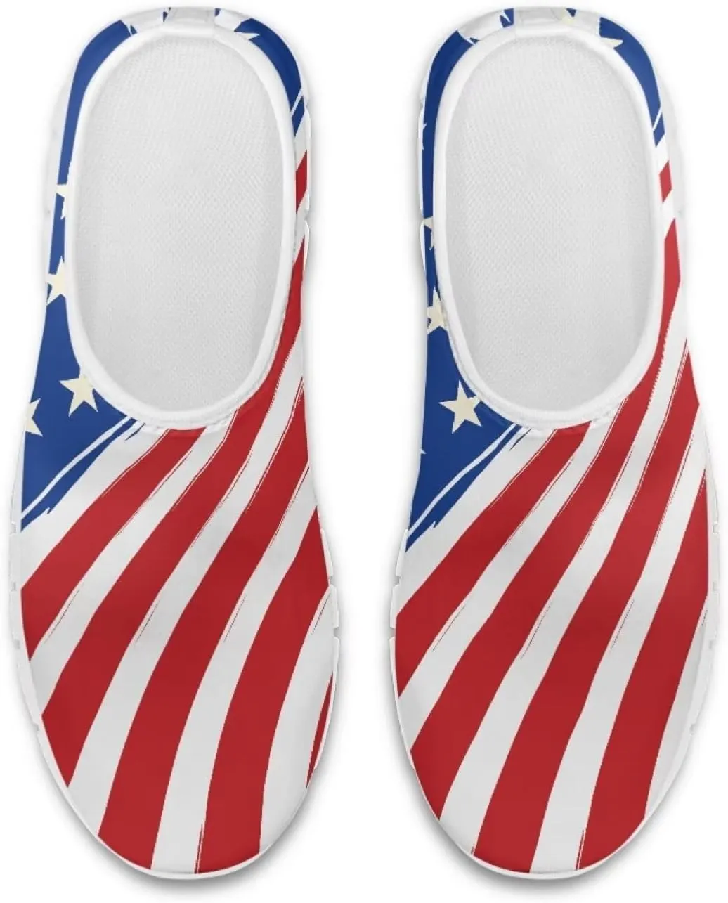American Flag Women's Leisure Shoes Low Top Loafer Flat Soft Wide Toe Walking Outdoor Sneakers