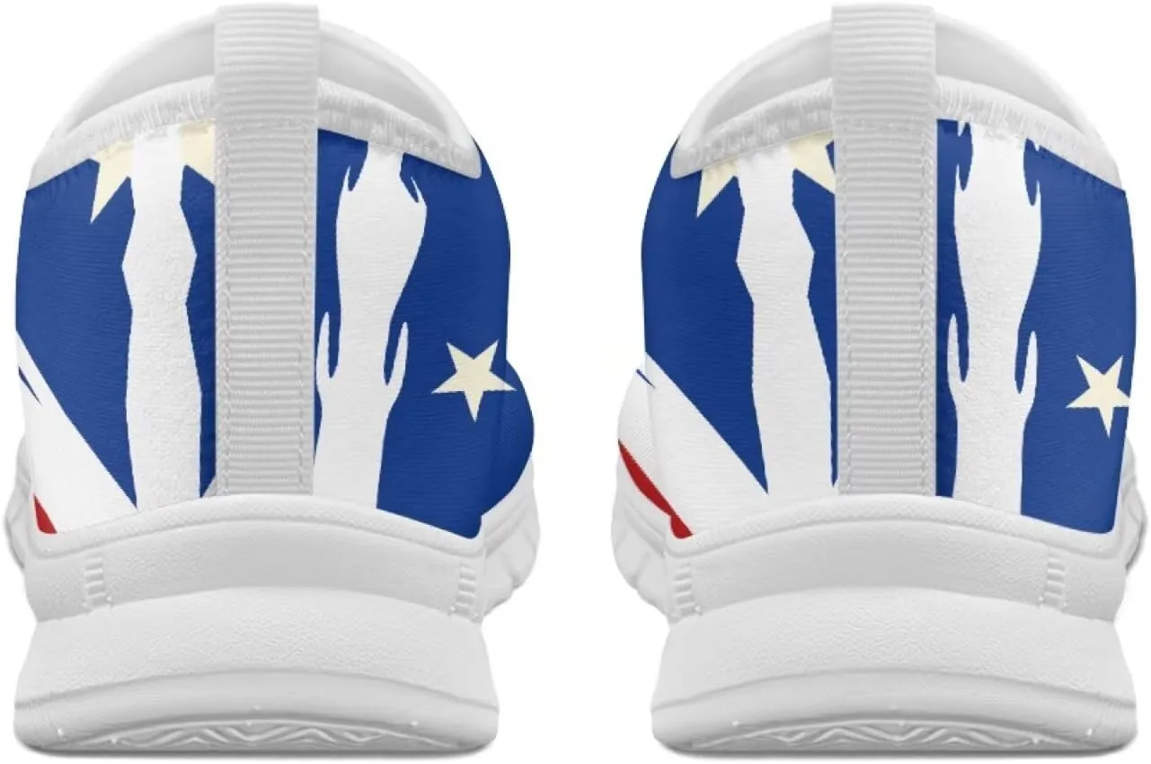 American Flag Women's Leisure Shoes Low Top Loafer Flat Soft Wide Toe Walking Outdoor Sneakers