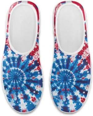 American Flag Women's Leisure Shoes Low Top Loafer Flat Soft Wide Toe Walking Outdoor Sneakers