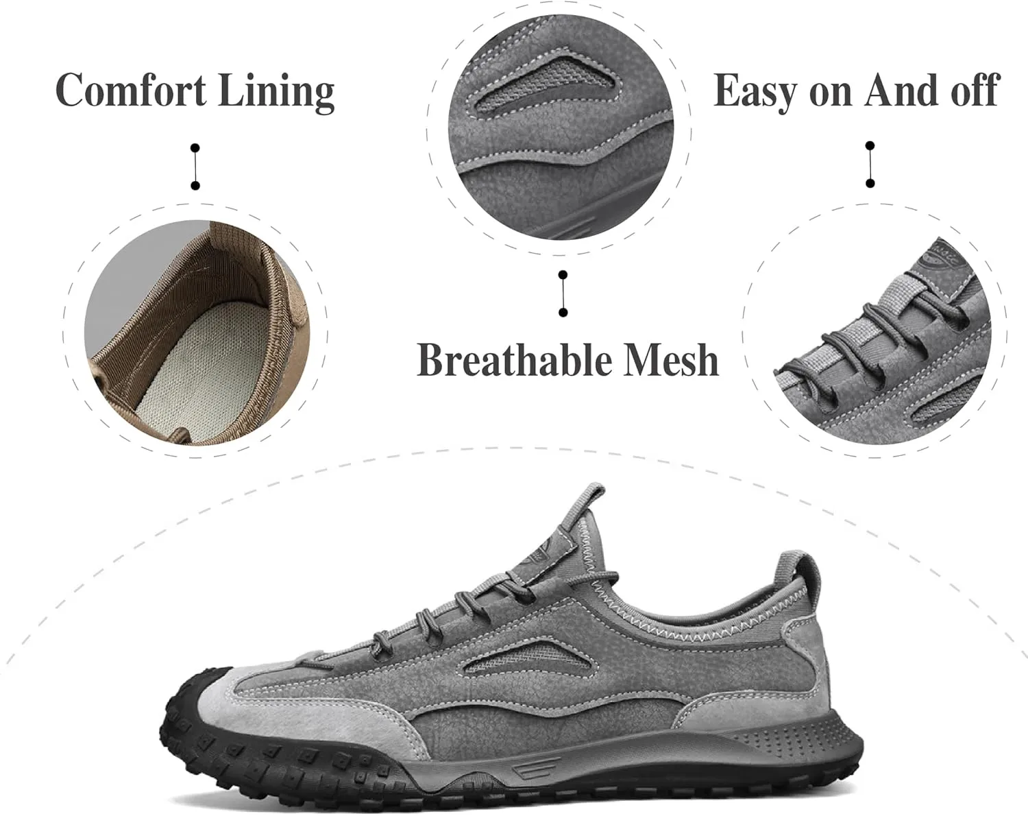 Asifn Mens Non-Slip Hiking Lightweight Outdoor Sneakers Casual Comfortable Work Breathable Climbing Shoes