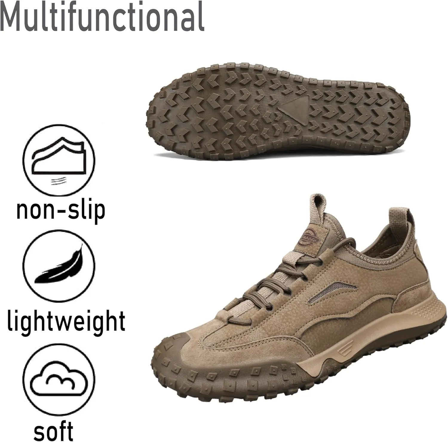 Asifn Mens Non-Slip Hiking Lightweight Outdoor Sneakers Casual Comfortable Work Breathable Climbing Shoes
