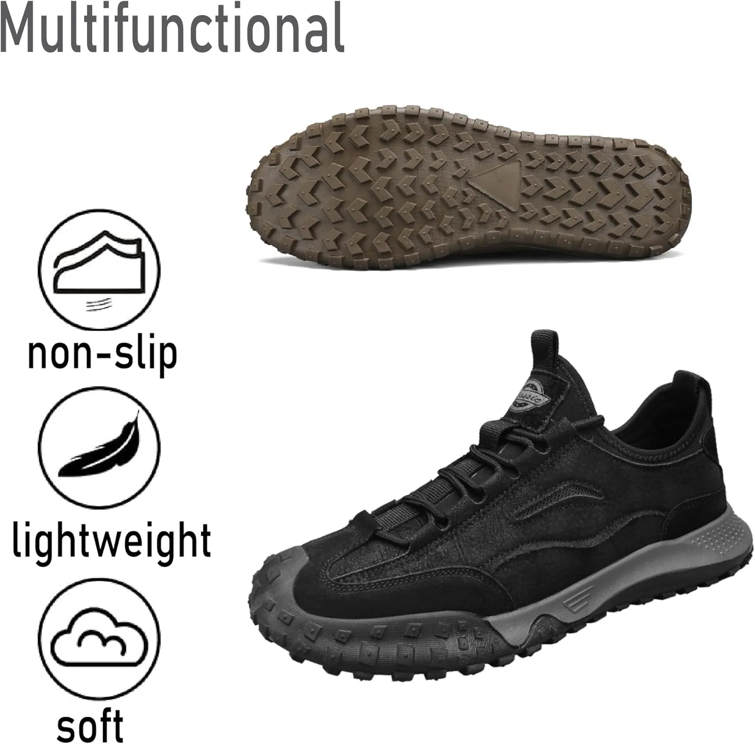 Asifn Mens Non-Slip Hiking Lightweight Outdoor Sneakers Casual Comfortable Work Breathable Climbing Shoes