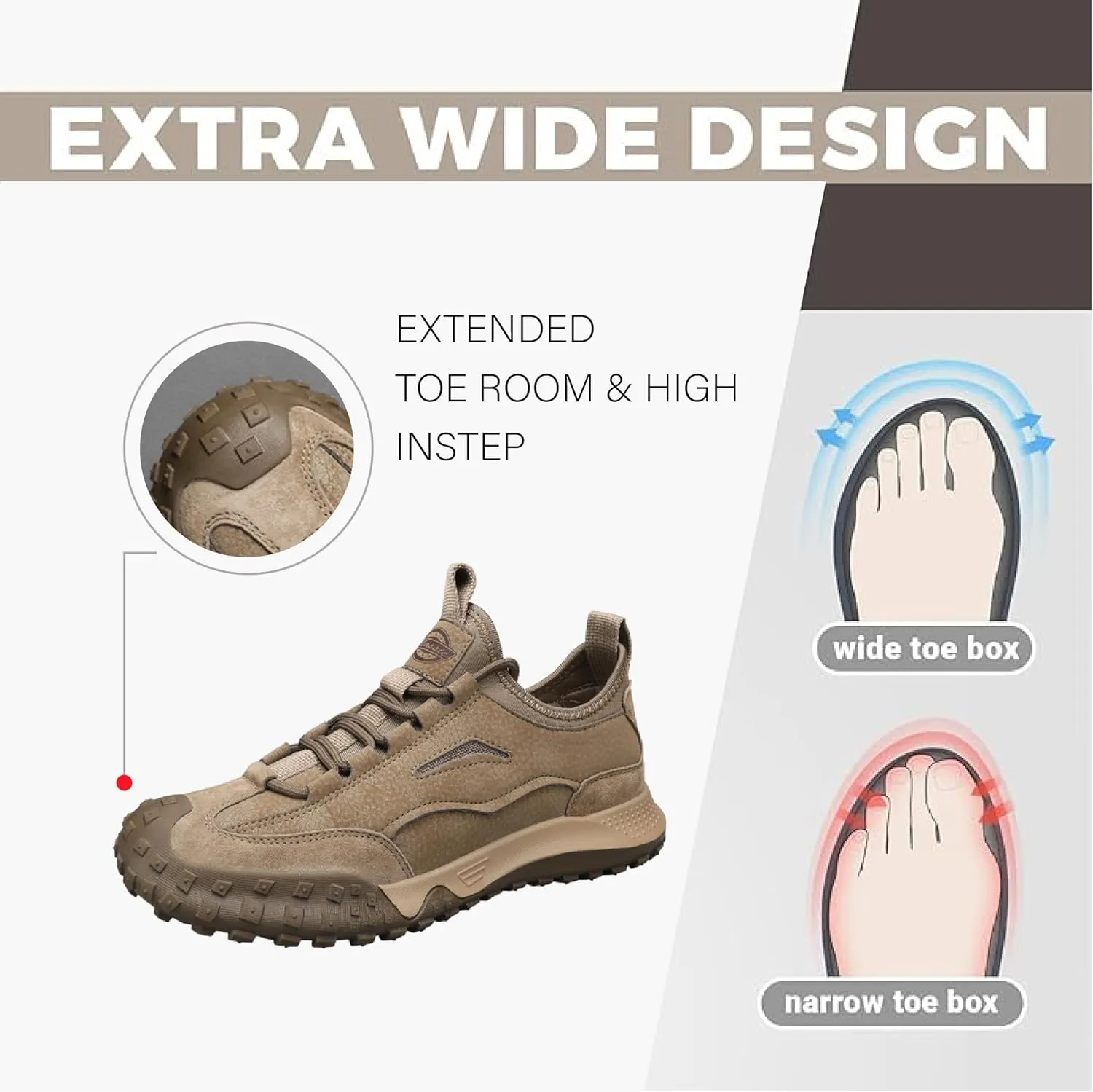 Asifn Mens Non-Slip Hiking Lightweight Outdoor Sneakers Casual Comfortable Work Breathable Climbing Shoes