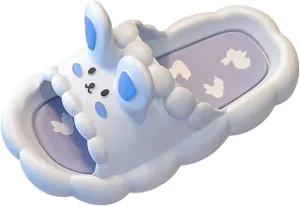 Big Girl's Cute Cartoon Bunny Slippers Soft Lightweight Kids Flip Flops Comfy Shower Beach Shoes Boys Flip Flops