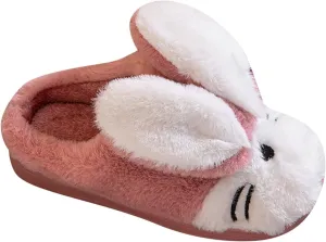 Bunny Slippers for Kids Fuzzy Indoor Outdoor Bedroom House Flat Shoes Baby Girls Boys Winter Plush Furry House Shoes