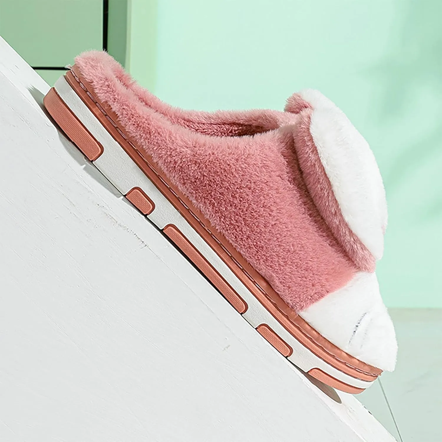 Bunny Slippers for Kids Fuzzy Indoor Outdoor Bedroom House Flat Shoes Baby Girls Boys Winter Plush Furry House Shoes