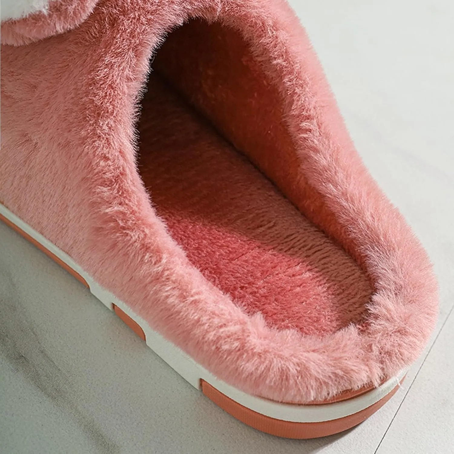 Bunny Slippers for Kids Fuzzy Indoor Outdoor Bedroom House Flat Shoes Baby Girls Boys Winter Plush Furry House Shoes