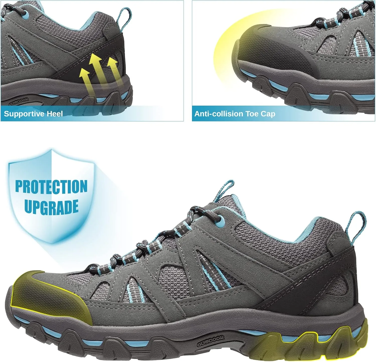 CAMELSPORTS Women's Hiking Shoes Breathable Trail Running Shoes Non-Slip Lightweight Outdoor Sneakers for Trekking Walking