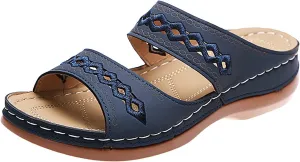 Cathalem Summer Sandals for Women 2024 Wedge Peep Toe Dotmalls Shoes Orthopedic Sandals
