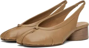 ClassicSter Split Toe Shoes for Women Low Chunky Slingback Heels Japanese Tabi Shoes Comfortable Dress Pumps