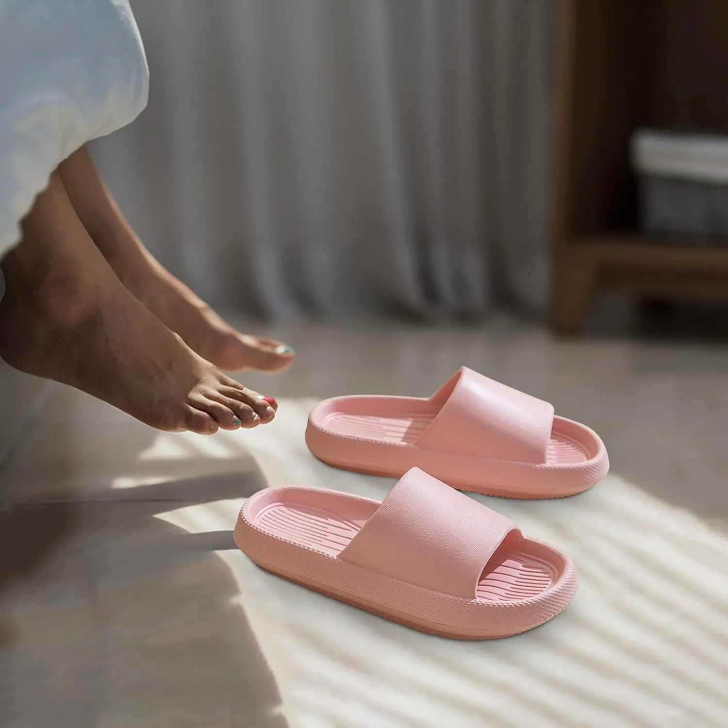 ctdiral Cloud Slippers for Women and Men Thicken Sole Pillow Slippers Comfy Cloud Cushion Slides Shower Bathroom Slides Sandals