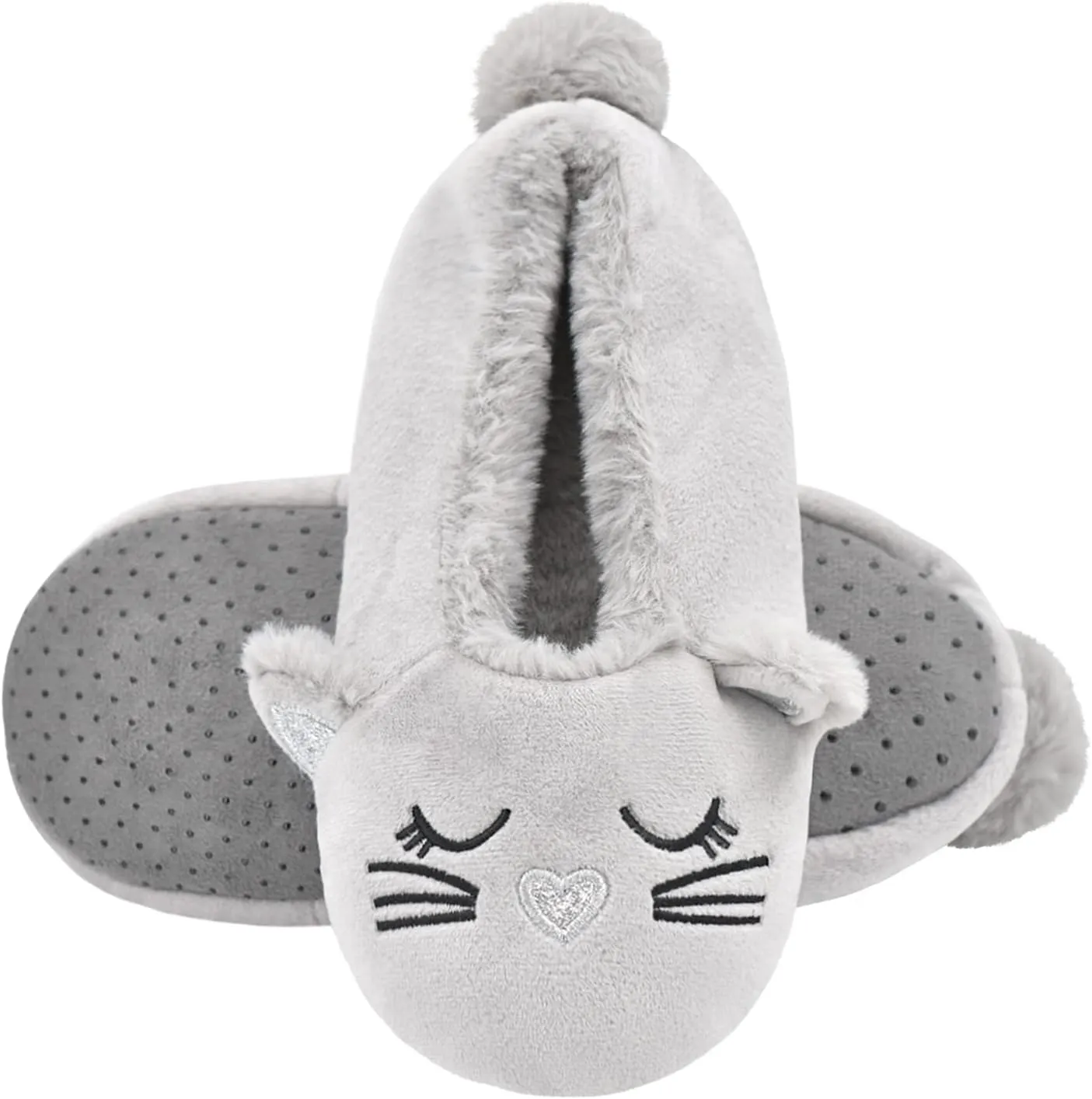 DICUIRD Womens Slipper Socks Low Cut Comfy&Warm Animal Non-skid Bedroom Slippers