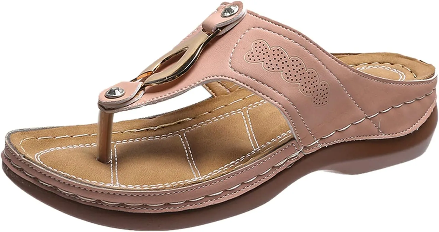 Eduavar Sandals for Women Dressy, Orthopedic Sandals for Women Breathable Flip Flops Slip On Travel Beach Sandals
