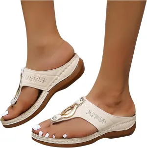 Eduavar Sandals for Women Dressy, Women Sandals Dressy Breathable Flip Flops Slip On Travel Beach Sandals