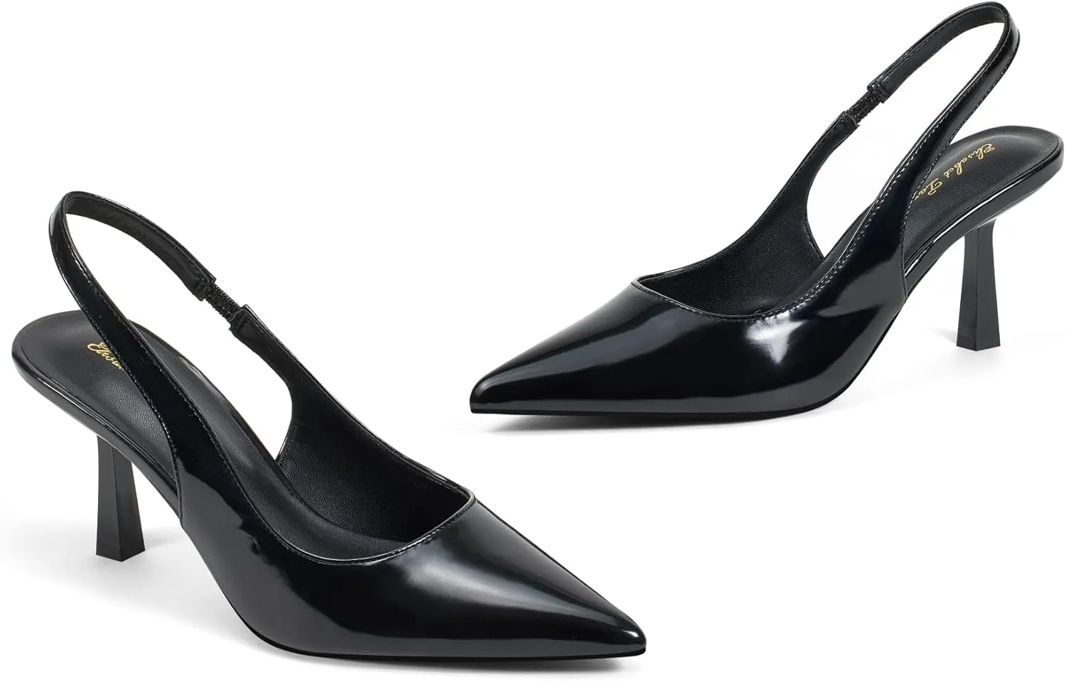 Elisabet Tang Women's Slingback Kitten Heel,Sexy Pointed Closed Toe Stilettos Pumps Slingback Heels for Women Slip on Elastic Strap Wedding Party Dress Sandals Shoes