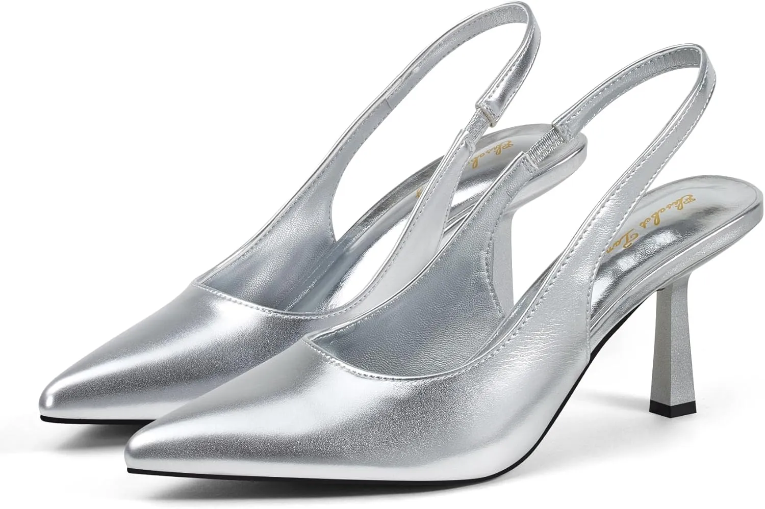 Elisabet Tang Women's Slingback Kitten Heel,Sexy Pointed Closed Toe Stilettos Pumps Slingback Heels for Women Slip on Elastic Strap Wedding Party Dress Sandals Shoes