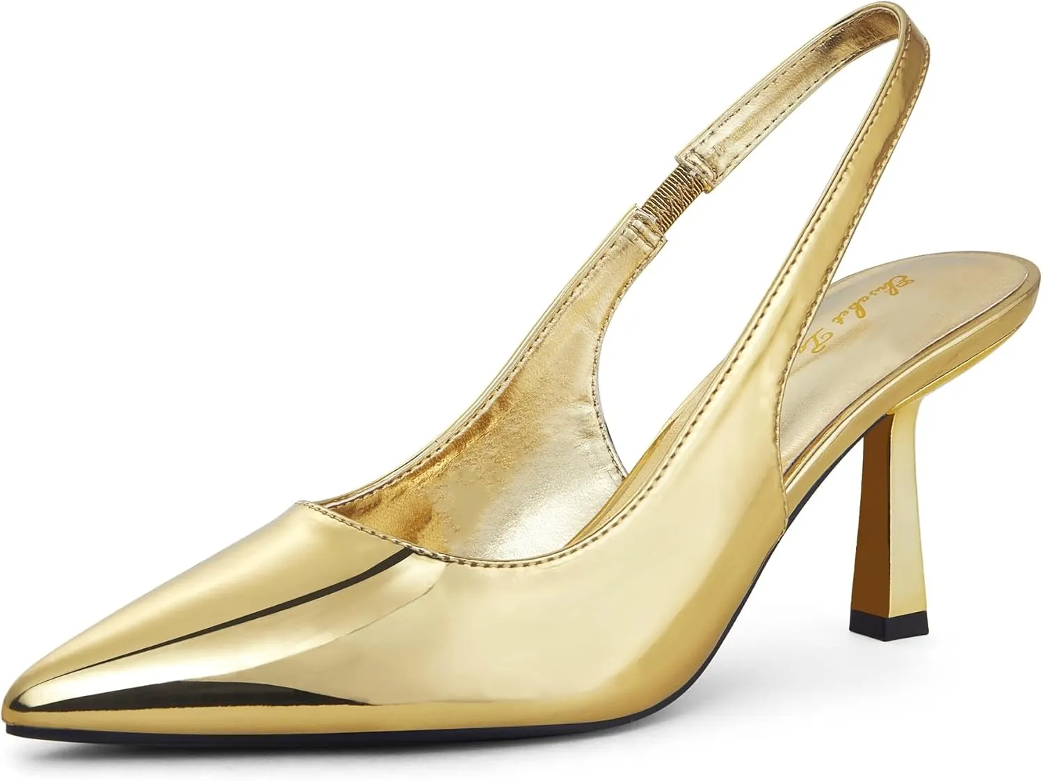 Elisabet Tang Women's Slingback Kitten Heel,Sexy Pointed Closed Toe Stilettos Pumps Slingback Heels for Women Slip on Elastic Strap Wedding Party Dress Sandals Shoes
