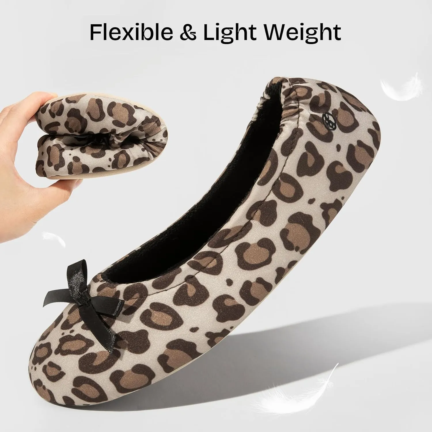 EverFoams Women's Satin Memory Foam Ballerina Slippers Cute House Shoes with Indoor Rubber Sole