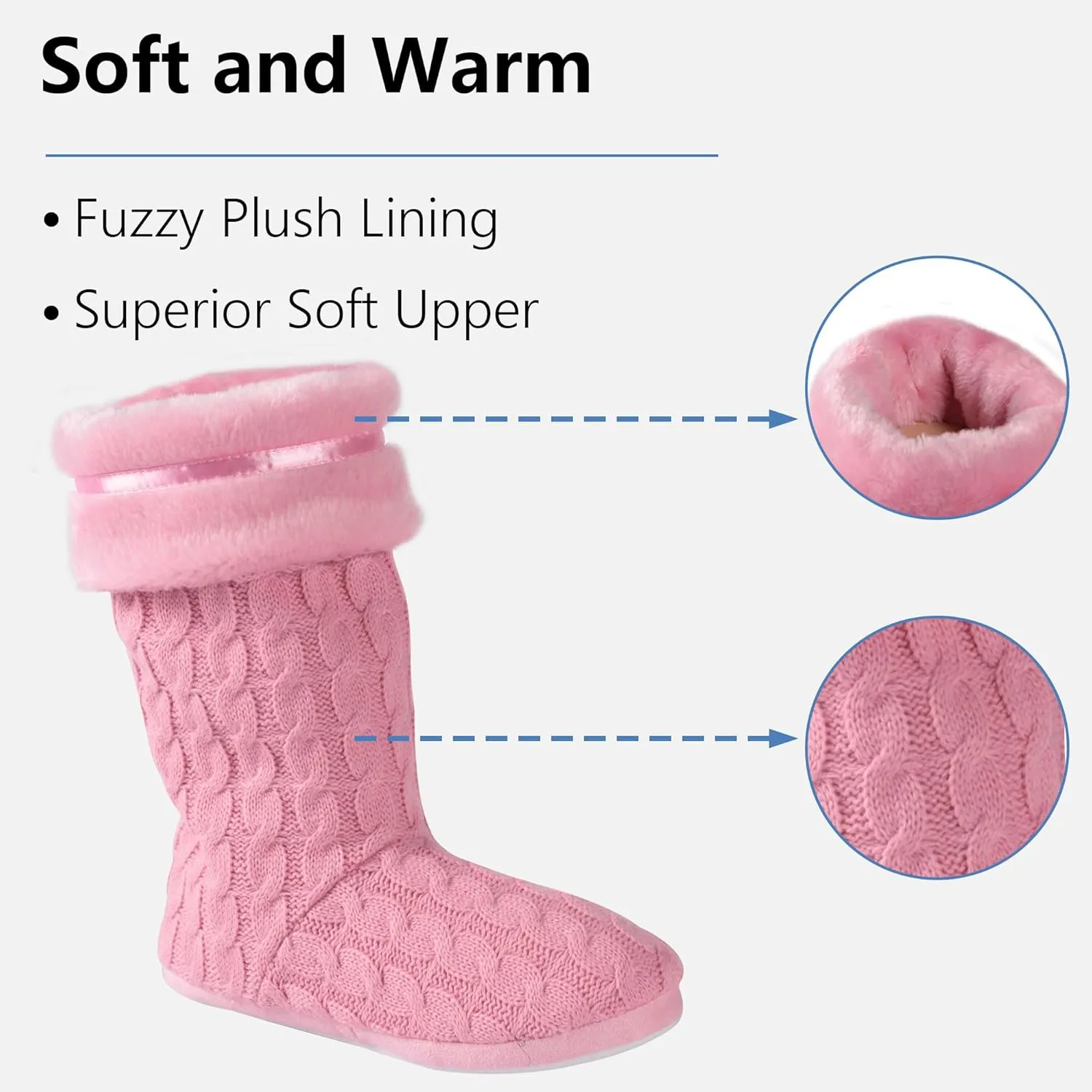 Forfoot Slipper Boots, Cozy Indoor Booties for Women Fluffy Comfortable House Shoes Fuzzy Anti-Slip Boots Winter