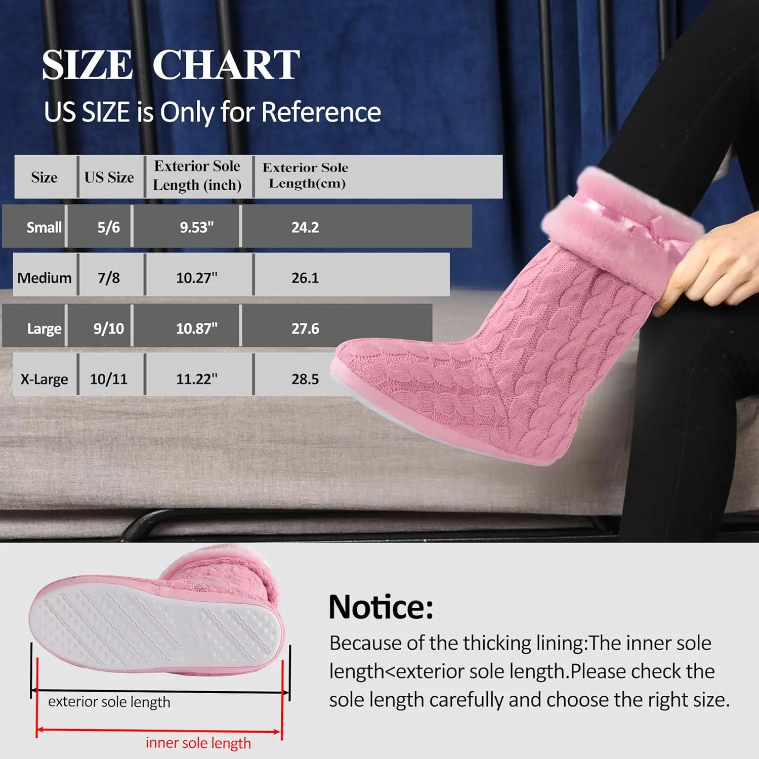 Forfoot Slipper Boots, Cozy Indoor Booties for Women Fluffy Comfortable House Shoes Fuzzy Anti-Slip Boots Winter