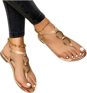 Gibobby Sandals for Women Casual Summer Womens Sandals Flat Dressy Comfy Open Toe Sandals Ankle Strap Beach Sandals