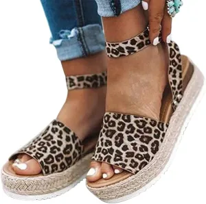 Gibobby Womens Espadrilles Sandals Flats,Women's Platform Sandals Espadrille Wedge Summer Ankle Strap Studded Open Toe Sandal