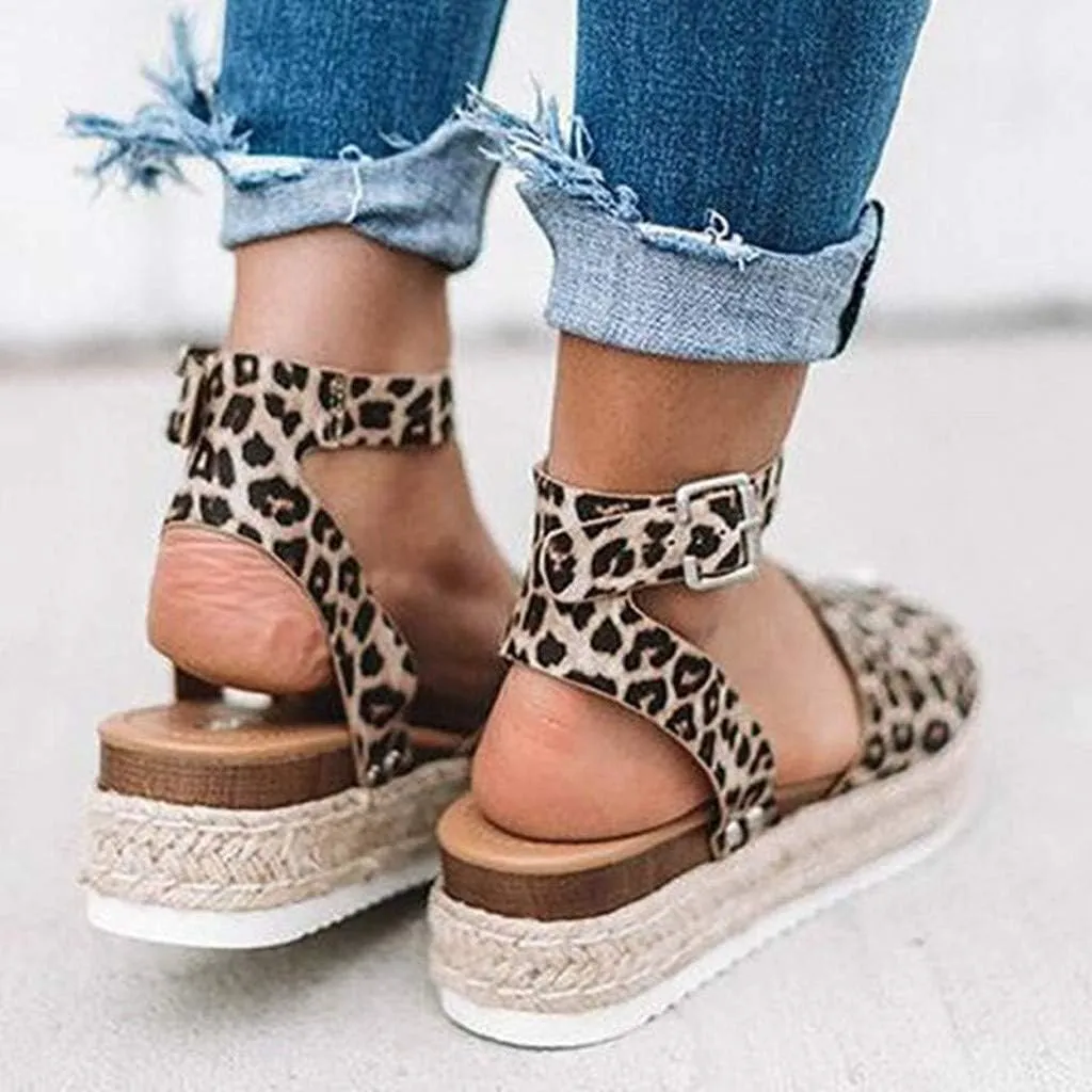 Gibobby Womens Espadrilles Sandals Flats,Women's Platform Sandals Espadrille Wedge Summer Ankle Strap Studded Open Toe Sandal