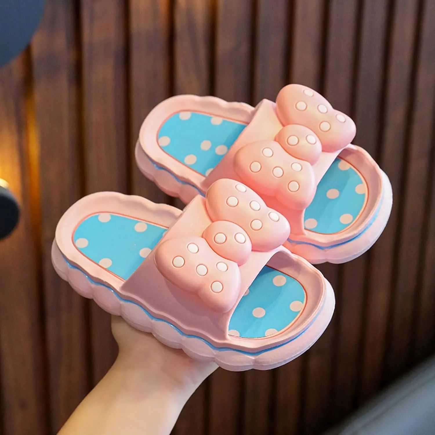 Girl Slides Non Slip Novelty Open Toe Sandals Extremely Comfy Cushioned Thick Sole Cute Cartoon Little Girls Slippers