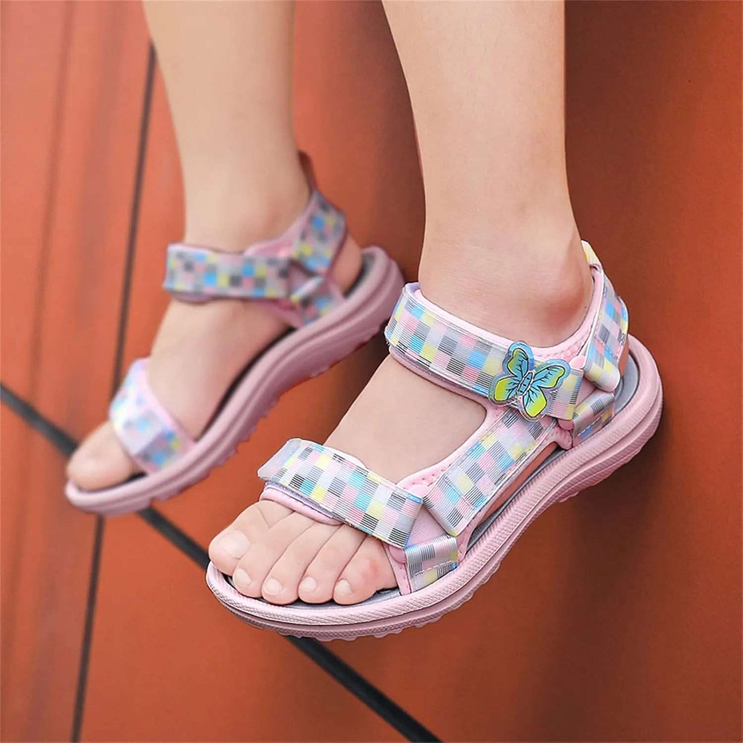 Girl's Hiking Sandals Kids Adjustable Straps Open Toe Lightweight Sport Shoes Toddler Summer Outdoor Sneakers