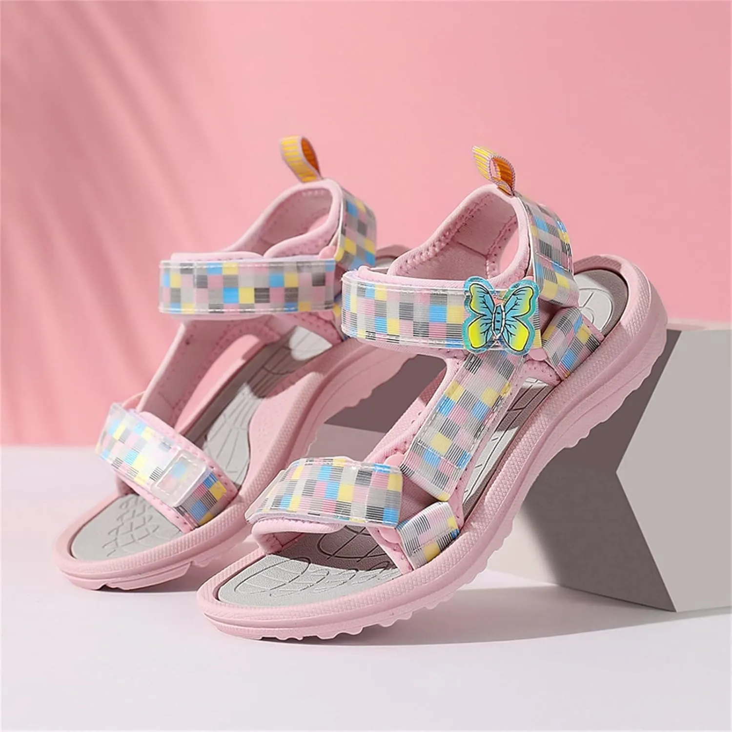 Girl's Hiking Sandals Kids Adjustable Straps Open Toe Lightweight Sport Shoes Toddler Summer Outdoor Sneakers