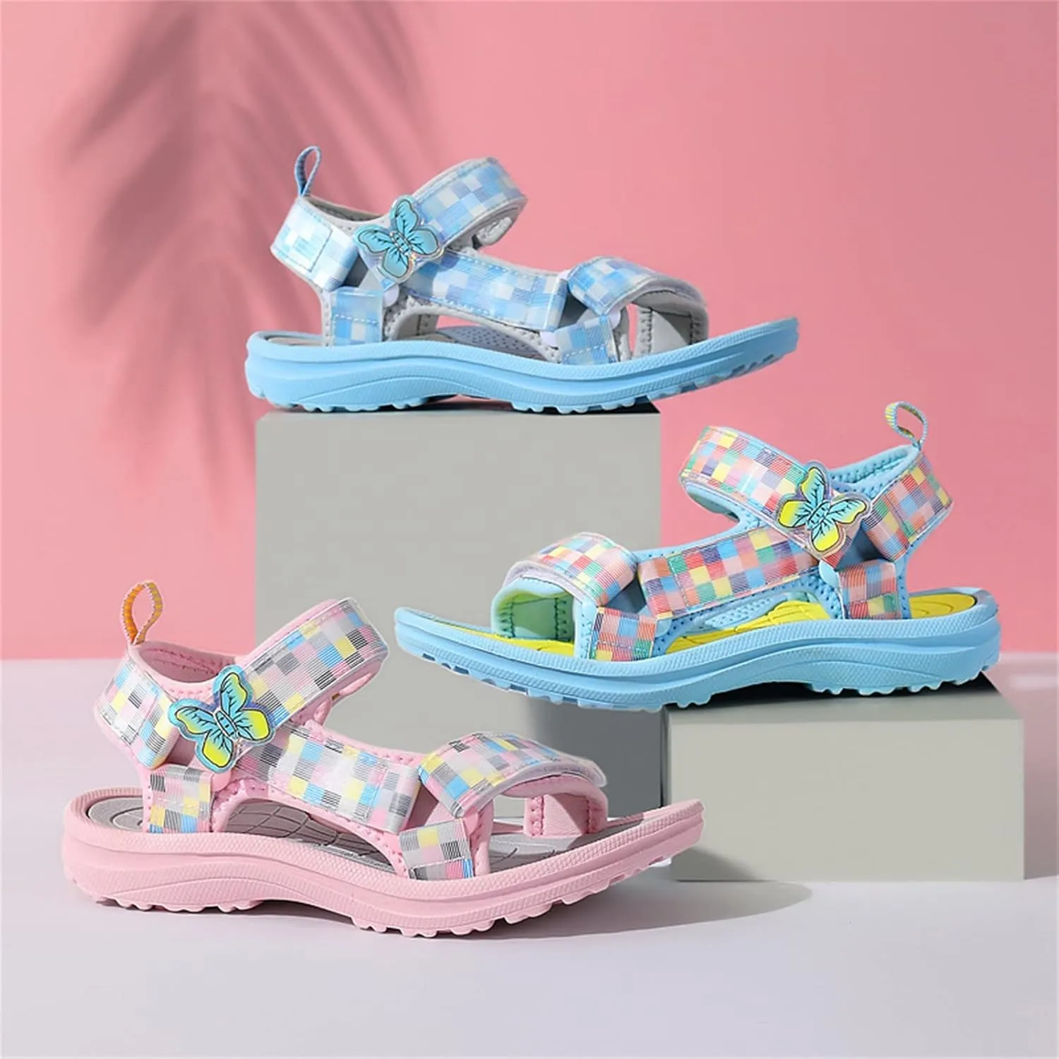 Girl's Hiking Sandals Kids Adjustable Straps Open Toe Lightweight Sport Shoes Toddler Summer Outdoor Sneakers