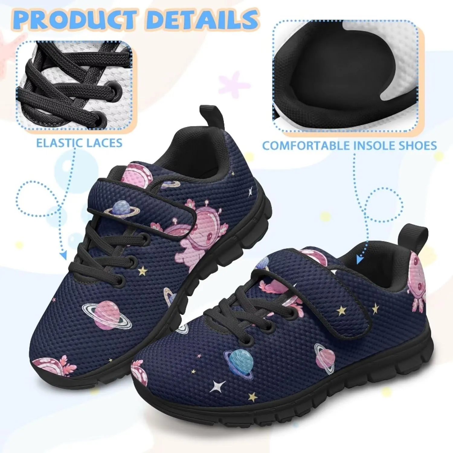 Girls Pickleball Sneaker,Boys Non-Slip Spring Outdoor Sneakers,Children's Single Buckle Sneakers with Black Sole
