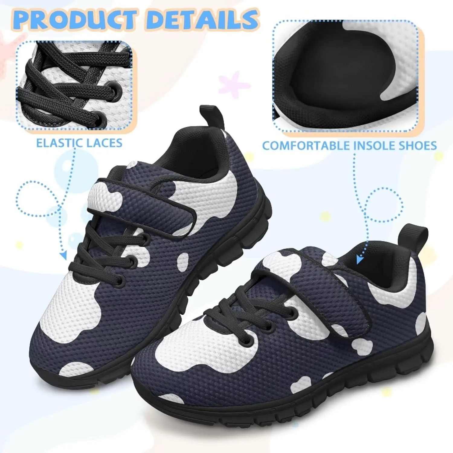 Girls Pickleball Sneaker,Boys Non-Slip Spring Outdoor Sneakers,Children's Single Buckle Sneakers with Black Sole