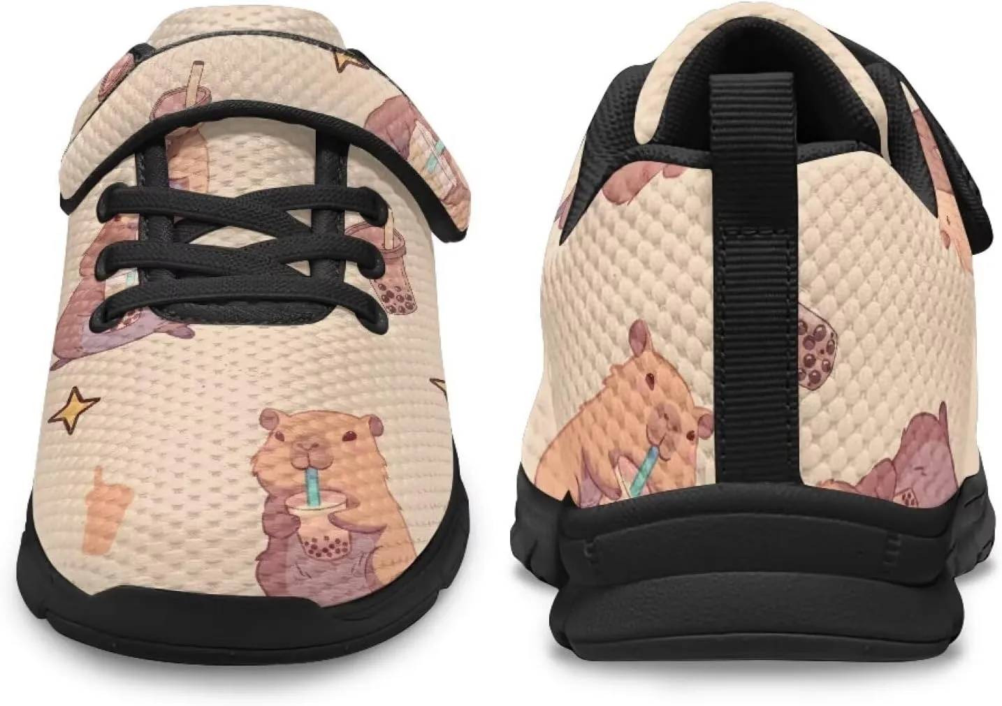 Girls Pickleball Sneaker,Boys Non-Slip Spring Outdoor Sneakers,Children's Single Buckle Sneakers with Black Sole