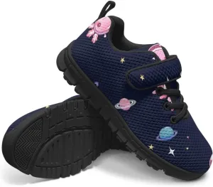 Girls Pickleball Sneaker,Boys Non-Slip Spring Outdoor Sneakers,Children's Single Buckle Sneakers with Black Sole