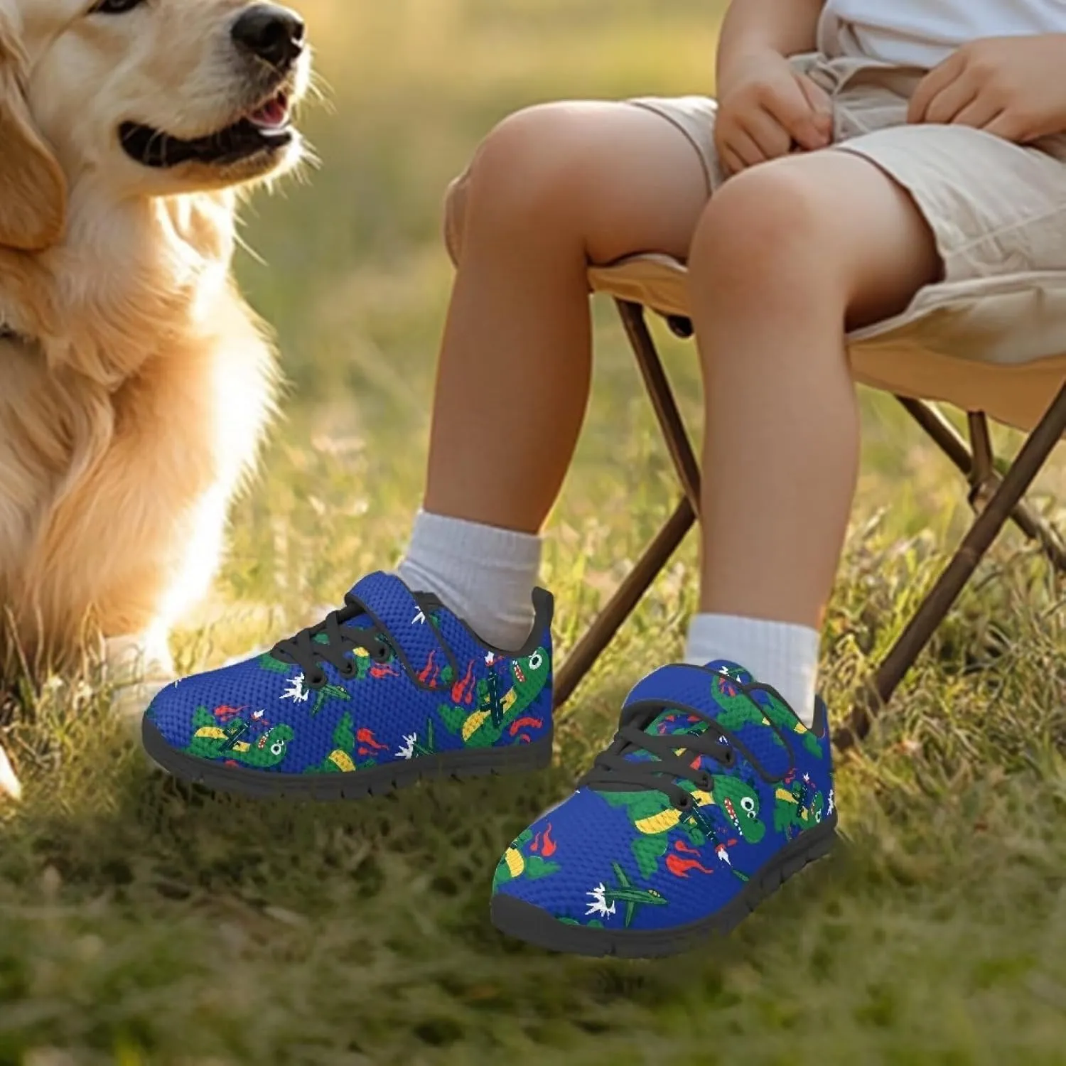 Girls Pickleball Sneaker,Boys Non-Slip Spring Outdoor Sneakers,Children's Single Buckle Sneakers with Black Sole