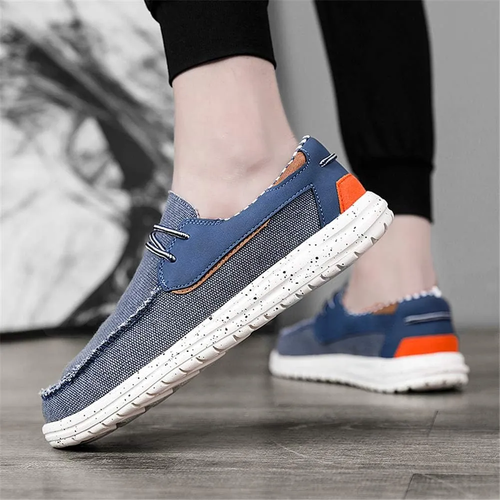 GOSPT Men's Canvas Boat Shoes Lace Loafers Comfortable Flat Outdoor Sneakers
