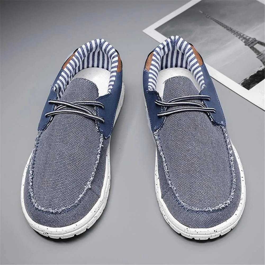 GOSPT Men's Canvas Boat Shoes Lace Loafers Comfortable Flat Outdoor Sneakers