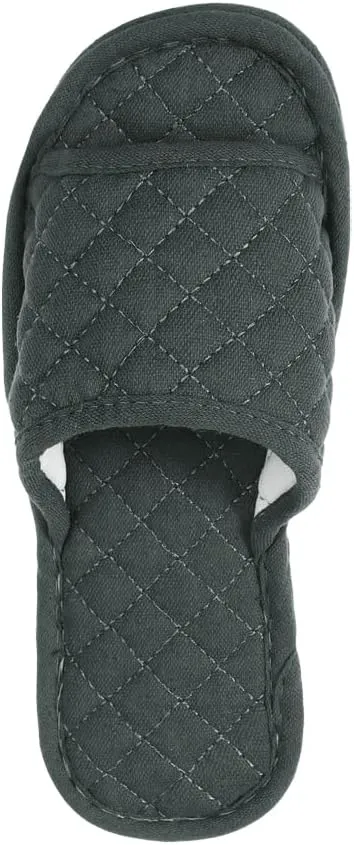 Ibluelover Portable Travel Spa Slippers Foldable Flat Closed Toe Home Shoes with Non-Slip Sole Spa Hotel Slippers Washable Guest Room Cotton Indoor House Shoes Business Trip Flight Footwear