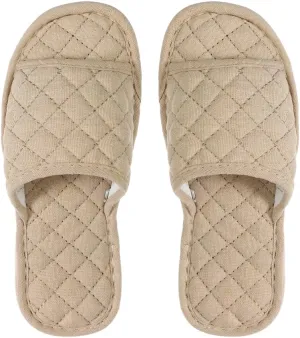 Ibluelover Portable Travel Spa Slippers Foldable Flat Closed Toe Home Shoes with Non-Slip Sole Spa Hotel Slippers Washable Guest Room Cotton Indoor House Shoes Business Trip Flight Footwear