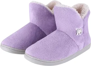Ibluelover Women Men Bootie Slippers Winter Warm Anti Slip Xmas Indoor Plush Boots Memory Foam Slippers Wool Footwear