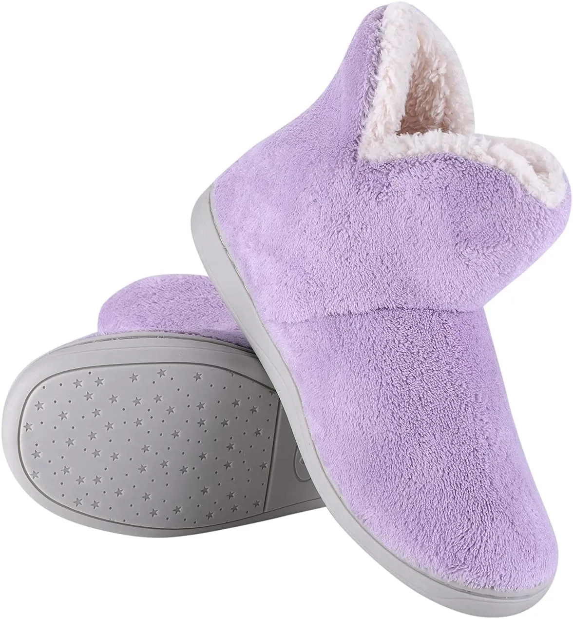 Ibluelover Women Men Bootie Slippers Winter Warm Anti Slip Xmas Indoor Plush Boots Memory Foam Slippers Wool Footwear