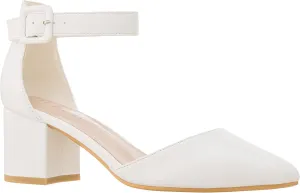 ILLUDE Womens Heels Pointy Closed Toe Pump Ankle Strap Chunky Low Block Heels