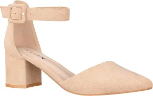 ILLUDE Women’s Heels Pointy Closed Toe Pump Ankle Strap Chunky Low Block Heels