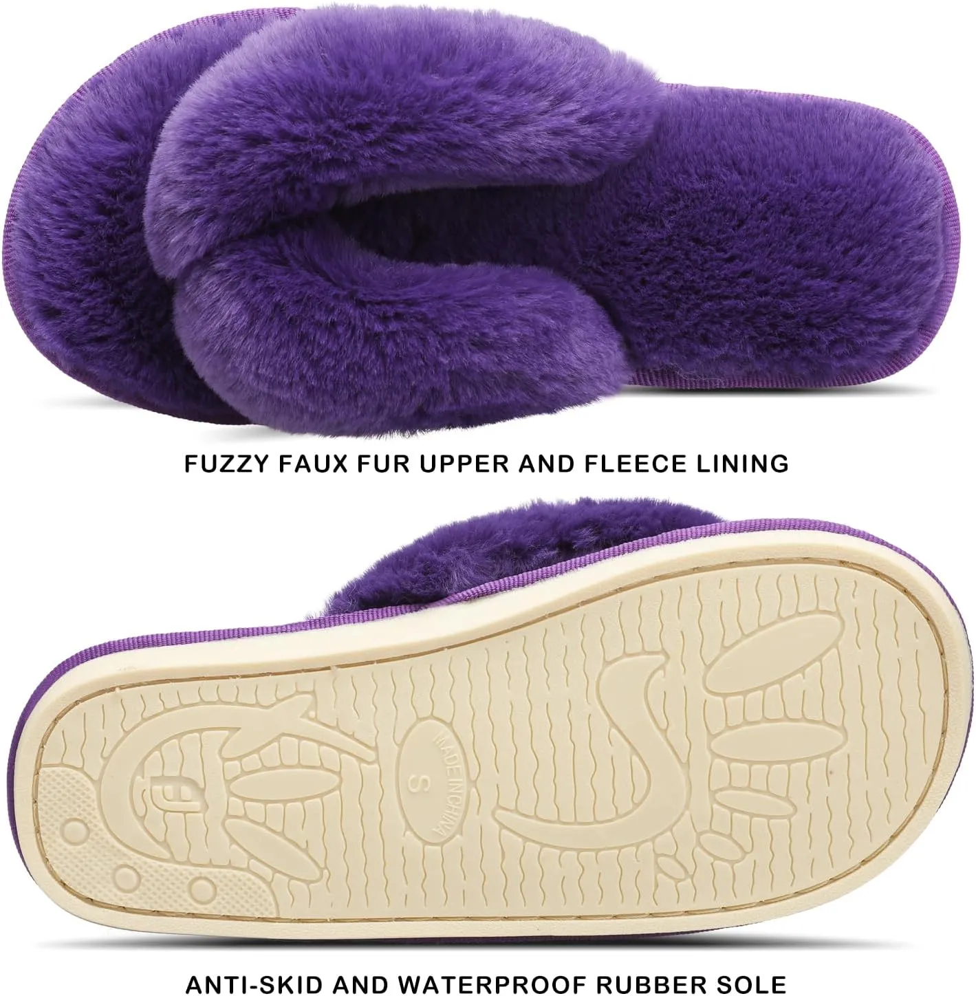 JOINFREE Women's Bedroom Slippers Comfort Four Season Classy Indoor Spa Slide Shoes