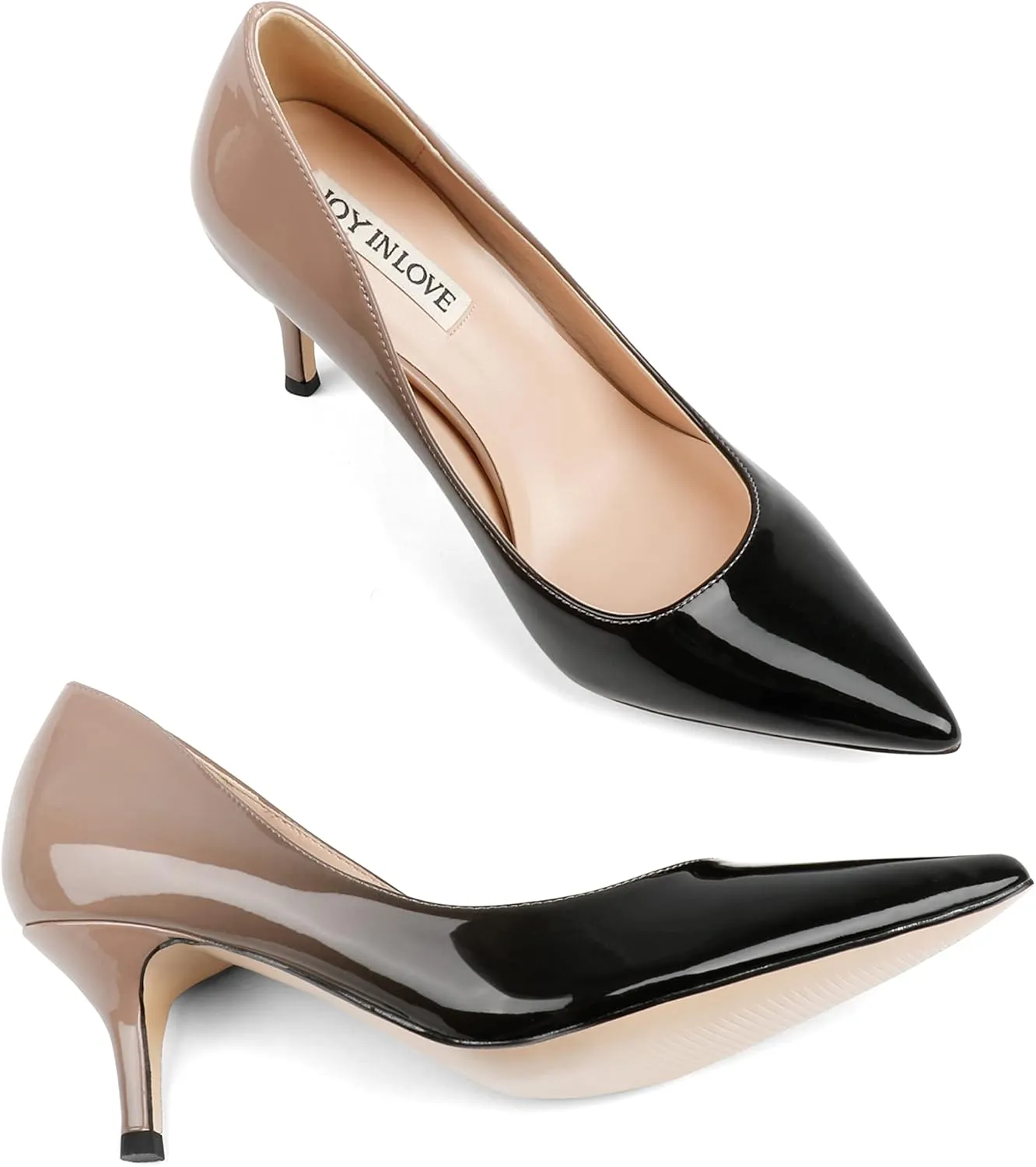 JOY IN LOVE Women's Shoes Low Heels Pointy Toe Kitten Heel Daily Pumps