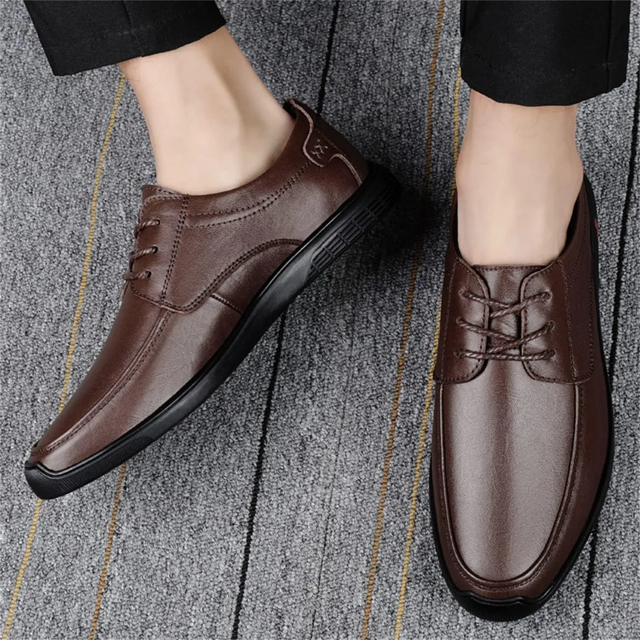 JOYVIP Mens Leather Lace-up Sneakers Business Casual Dress Shoes